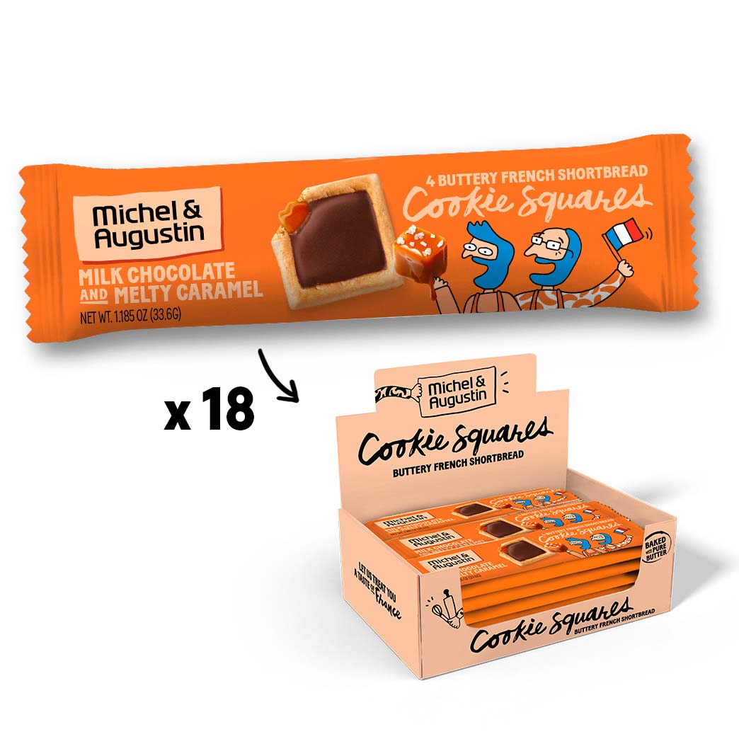 Cookie Squares - Milk Chocolate Caramel - 18 Bars